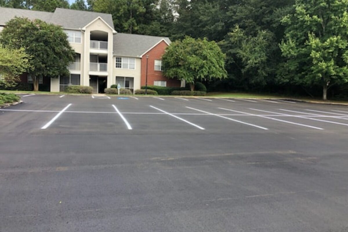 photo of newly paved business parking lot