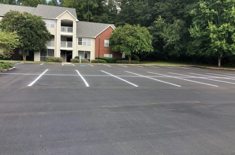 photo of newly paved business parking lot