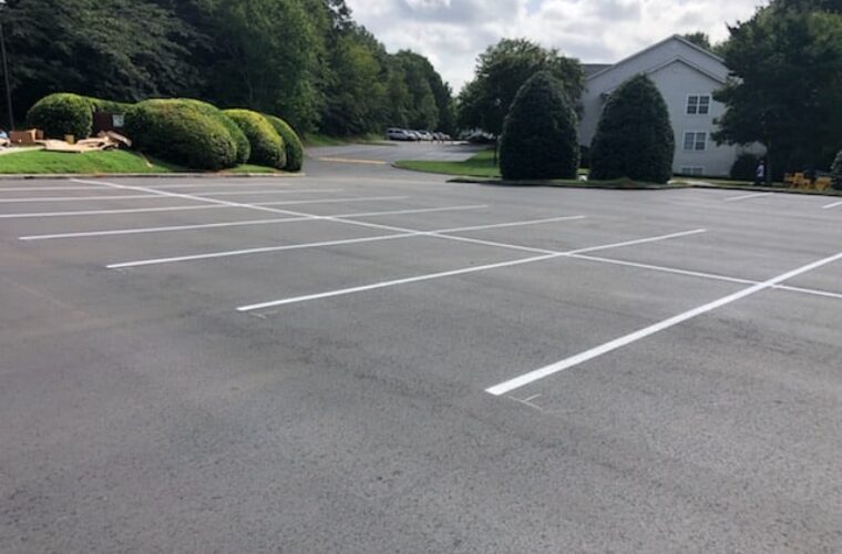 photo of newly paved business parking lot